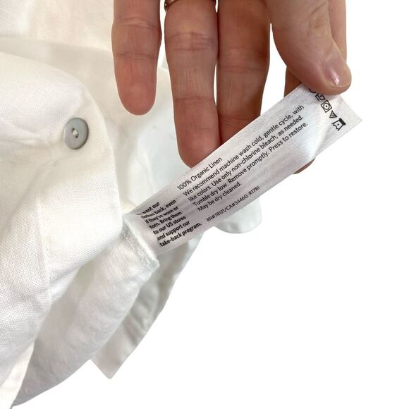 Eileen Fisher 100% organic linen button up tunic shirt‎ Size XXS white - Picture 6 of 6